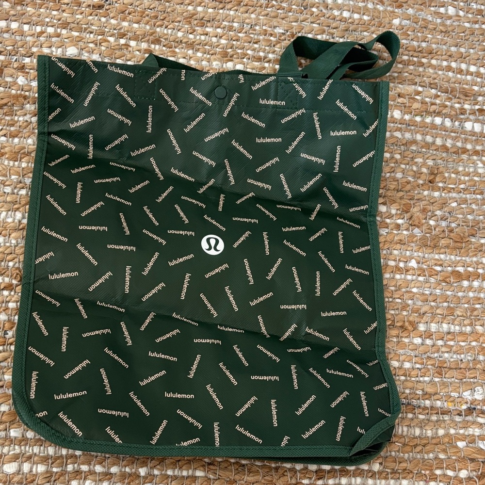 Lululemon Dark Green Logo Tote